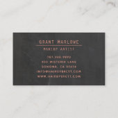 メイクアップアーティストモノグラム銅シャルボードブラック 名刺 (裏面)