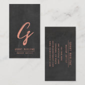 メイクアップアーティストモノグラム銅シャルボードブラック 名刺 (正面/裏面)