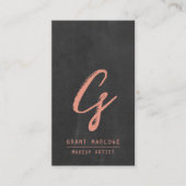 メイクアップアーティストモノグラム銅シャルボードブラック 名刺 (正面)