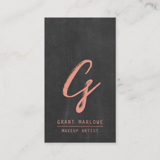メイクアップアーティストモノグラム銅シャルボードブラック 名刺 (正面)