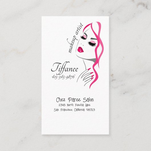 メイクアップアーティストユニークスケッチ 名刺 (正面)