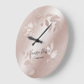 メイクアップアーティストラきらめくッシュウォーターカラーフローラ ラージ壁時計 (傾斜)