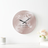 メイクアップアーティストラきらめくッシュウォーターカラーフローラ ラージ壁時計 (ホーム)