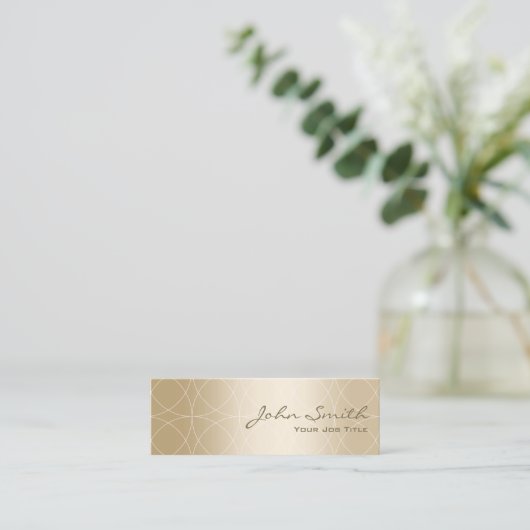 メイクアップアーティストラグジュアリージオメトリック金ゴールドサロン スキニー名刺 (スタンド正面)