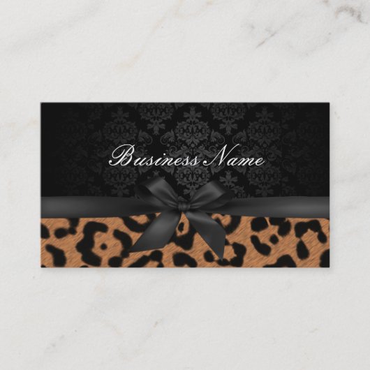メイクアップアーティストラグジュアリーダマスク&レオパード印刷 名刺 (正面)