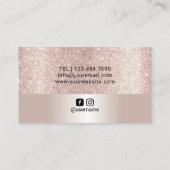 メイクアップアーティストラグジュアリードリップリップ赤面バラ金ゴールド 名刺 (裏面)