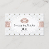 メイクアップアーティストラグジュアリーバラ金ゴールドリップ美しいサロン 名刺 (正面)