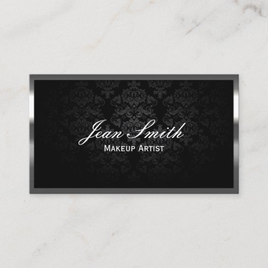 メイクアップアーティストラグジュアリー縁どメタル 名刺 (正面)