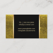 メイクアップアーティストラグジュアリー金ゴールドリップモダン美しいサロン 名刺 (裏面)
