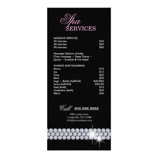 メイクアップアーティストラックカード化粧品ピンク ラックカード (裏面)