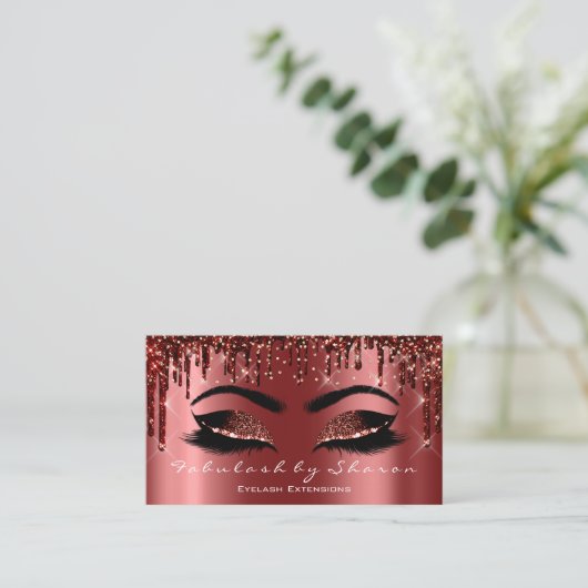 メイクアップアーティストラッシュエクステンショングリッタードリップ紙吹雪 名刺 (スタンド正面)