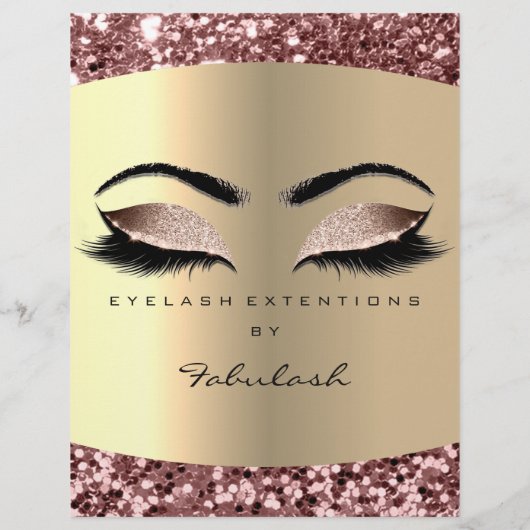 メイクアップアーティストラッシュエクステンションバラ金ゴールドフライヤー価格 チラシ (裏面)