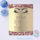 メイクアップアーティストラッシュエクステンションバラ金ゴールドフライヤー価格 チラシ (シングル)