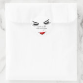 メイクアップアーティストラッシュエクステンションリップ白黒 ラウンドシール (バッグ)