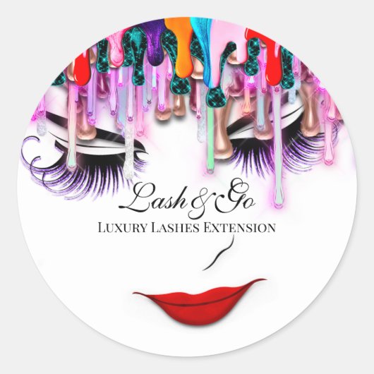 メイクアップアーティストラッシュエクステンション美しい自筆滴下 ラウンドシール (正面)