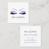 メイクアップアーティストラッシュエクステンション赤面インダイゴブルー スクエア名刺 (正面/裏面)