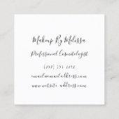 メイクアップアーティストラッシュエクステンション赤面インダイゴブルー スクエア名刺 (裏面)