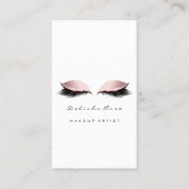 メイクアップアーティストラッシュグリッターパステルピンクアイ 名刺 (正面)