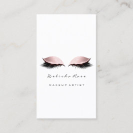 メイクアップアーティストラッシュグリッターパステルピンクアイ 名刺