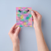 メイクアップアーティストラッシュグリッター価格表美容師 チラシ (手)