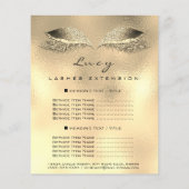 メイクアップアーティストラッシュグリッター2ページ価格表金ゴールド チラシ (裏面)