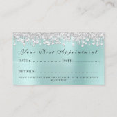 メイクアップアーティストラッシュシルバードリップスイベントプランナーブルー 予約カード (裏面)