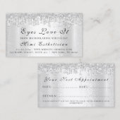 メイクアップアーティストラッシュシルバードリップススパ美容師 予約カード (正面/裏面)