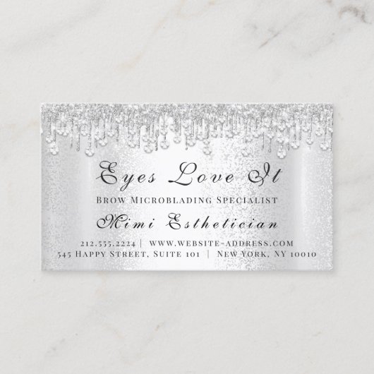 メイクアップアーティストラッシュシルバードリップススパ美容師 予約カード (正面)