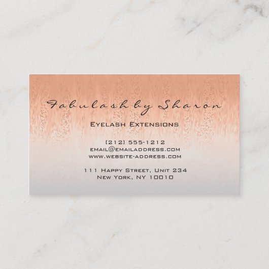 メイクアップアーティストラッシュズグリッタードリップコーラルグレー 名刺 (裏面)