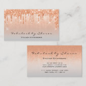 メイクアップアーティストラッシュズグリッタードリップコーラルグレー 名刺 (正面/裏面)