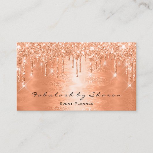 メイクアップアーティストラッシュズグリッタードリップスコーラルイベント 名刺 (正面)