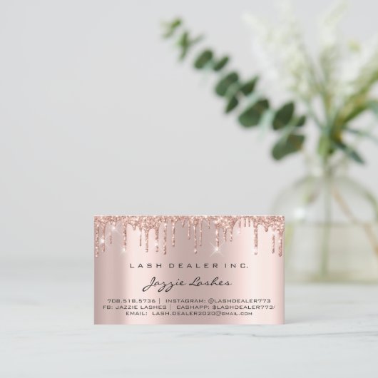 メイクアップアーティストラッシュディーラーバラ赤面ドリップ 名刺 (スタンド正面)