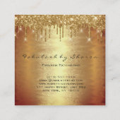 メイクアップアーティストラッシュドリップスMUAラックスウォーム金ゴールド スクエア名刺 (裏面)