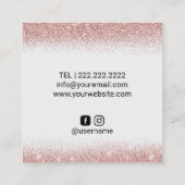 メイクアップアーティストラッシュバラ金ゴールドグリッターサロン スクエア名刺 (裏面)