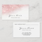 メイクアップアーティストラッシュピンクグリッターホワイト 予約カード (正面/裏面)