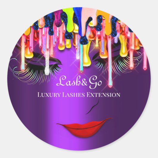 メイクアップアーティストラッシュプロダクトドリップスレインボーバイオレット ラウンドシール (正面)