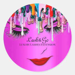 メイクアップアーティストラッシュプロダクトドリップズホログラフィーピンク ラウンドシール