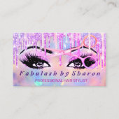 メイクアップアーティストラッシュホログラフヘアピンクハサミ 名刺 (正面)