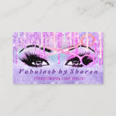 メイクアップアーティストラッシュホログラフユニコーンピンクのはさみ 名刺 (正面)