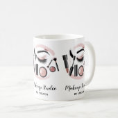 メイクアップアーティストラッシュマスカラリップスティックバラ金ゴールド コーヒーマグカップ (正面右)