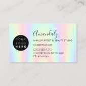 メイクアップアーティストラッシュ爪、 ネイルロゴホログラフィードリップ 名刺 (裏面)