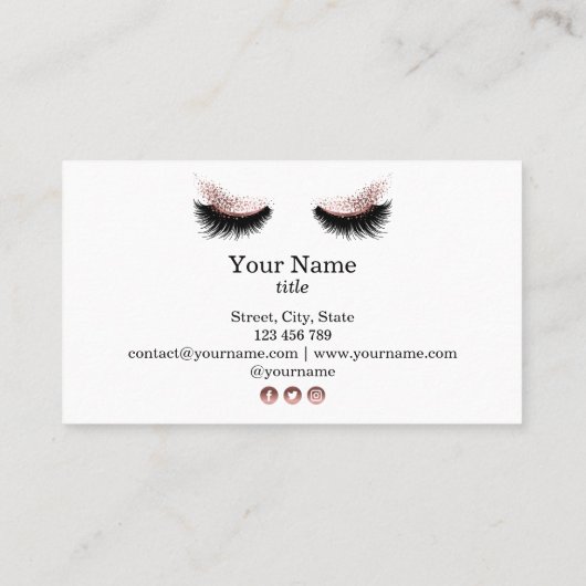 メイクアップアーティストラッシュ美しいサロンアイズ化粧品 名刺 (裏面)