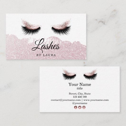 メイクアップアーティストラッシュ美しいサロンアイズ化粧品 名刺 (正面/裏面)