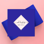 メイクアップアーティストラッシュ美しいスタジオピンクブルー スクエア名刺