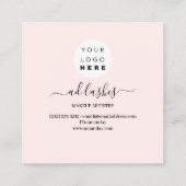 メイクアップアーティストラッシュ美しいスタジオピンクブルー スクエア名刺 (裏面)