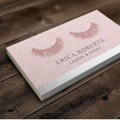 メイクアップアーティストラッシュ&ブローサロン赤面バラ金ゴールド 名刺