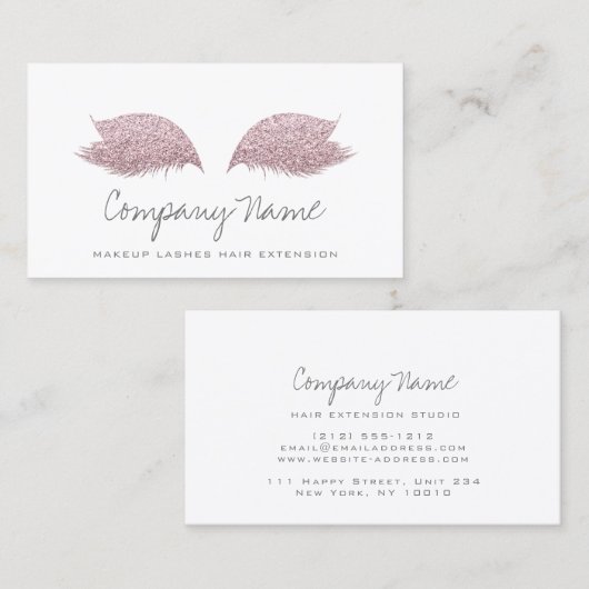 メイクアップアーティストラッズエクステンションバラホワイトグレー 予約カード (正面/裏面)