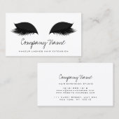 メイクアップアーティストラッズエクステンション白黒シンプル 予約カード (正面/裏面)