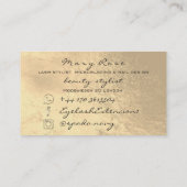 メイクアップアーティストラッズエクステンション金ゴールドエステティシャン 名刺 (裏面)