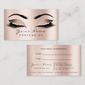 メイクアップアーティストラッズピンクローズアポイントメントカード 予約カード (正面/裏面)